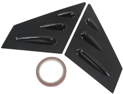 Kantenschutz Bleche Passend Für WRX STI 2015–2021, Seitenspoilerverkleidung Für Rückspiegel, Seitenspoiler, Fensterschaufel-Lamellenabdeckung, Ersatz(Black)