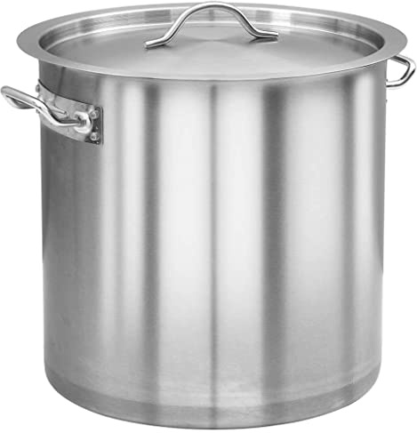 sephironlbb kastrull 35 l rostfritt stål 36 x 36 cm med lock och handtag, induktion gas elektrisk spis, universell kastrull för soppgryta, köttgryta, grönsaksgryta, stekpanna, gryta, gryta, matlagning