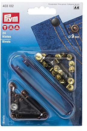 Prym 403102 Nieten Messing 9 mm altkupfer/brüniert, Metal