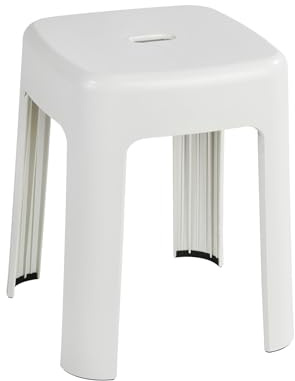 WENKO Badrumspall Alaska vit - pall, polypropen, 37 x 45,5 x 37 cm, vit