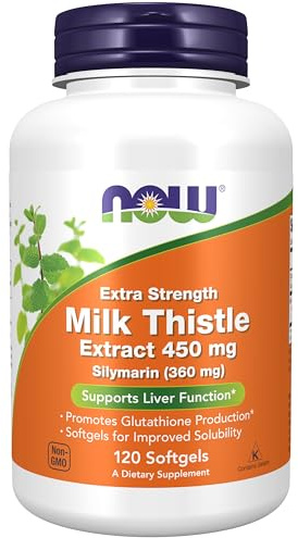 NOW Foods Supplements, Silymarin Milk Thistle Extract, Extra Strength 450 mg, 120 Softgels