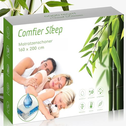 Coprimaterasso Antiacaro 160x200 cm - 100% Bambu Super Morbido Matrimoniale Coprimaterasso 160x200