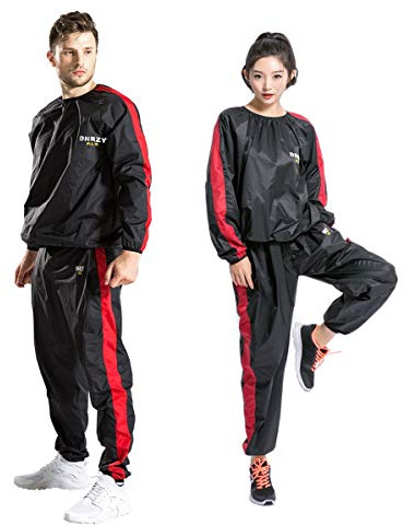 DNRZY F.I.T Sweat Sauna Suits for Men Women Plus Size Anti-Rip Sport Workout Suits Running Sauna Suit Durable Long Sleeves Sweat Workout Clothes (XXL 220-264)