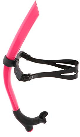 freneci Nuoto in Piscina Snorkel Bagnato Addestramento Nuotatore Snorkeling Frontale Boccaglio Tubo per Il Respiro - Rosa, 48 Centimetri