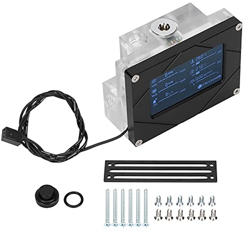 Sorandy Moniteur LED pour Le Refroidissement de l'eau, Débitmètre numérique PWM de température, Indicateur de débit et de Surveillance de la température G1/4