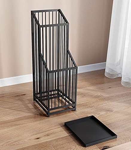 YYSANJIA Umbrella Stand Rack Indoor Metal Iron Umbrella Holder For Hallway, Home Hotel Office Decoration - Capacity 12 Umbrellas, With Independent Drip Tray - Black