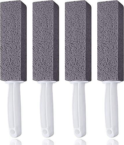 4 Stück Bimsstein Reinigungsstein mit, Cleaning Block WC und Harte Wasserzeichen Remover Reiniger Putzstein, Griff Putzstein Deep Flecken