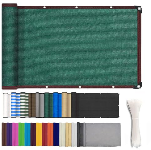 ZHhan Balcony Privacy Screen Wind and UV Protection Balcony Screening for Deck, Backyard, Patio, Balcony, Includes Cable Ties 8 Days Delivered 9 Colors 377 Sizes(0.5x3m,Green)