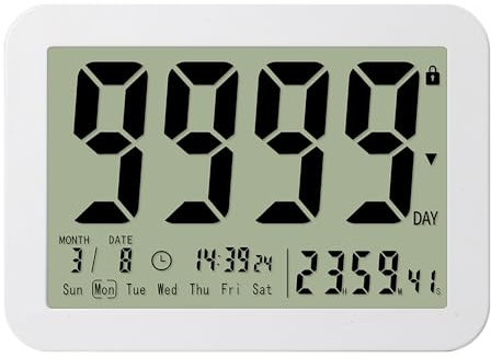 FCXJTU Digitaler Countdown-Timer - 9999 Tage Mit Ständer, Starke Magnetische Rückseite für Ruhestand, Hochzeit, Urlaub, Geburtstag, Neues Baby, Klassenzimmer, Labor