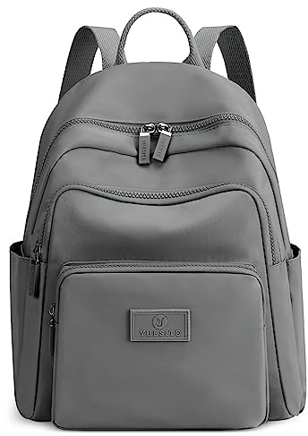 FORRICA Damen Rucksack Nylon Casual Daypack Frauen Mehrere Taschen Rucksäcke Leicht Mädchen Schulrucksack für Universität Reisen Arbeit Grau
