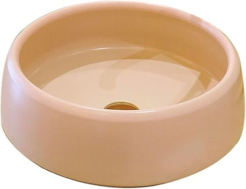 CATANK Lavabos de Salle de Bain Lavabo de Salle de Bain en céramique au-Dessus du comptoir évier de Meuble-lavabo Circulaire Moderne évier de comptoir de Meuble-lavabo Rond avec assemblag