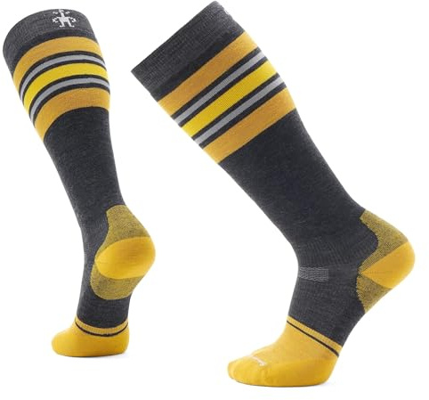 Smartwool Unisex Snowboard Targeted Cushion Stripe Extra Socks, Charcoal, L