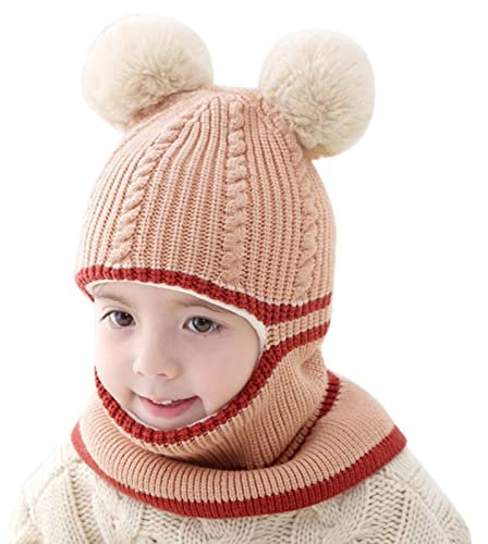 Kinder Wintermütze Schals Ohrenklappe 2 In 1 Jungen Mädchen Kleinkinder Beanie Kinderschal Winter Mädchen Strick Mützen Und Schal Winter Mützen Mädchen 2-6 Jahre