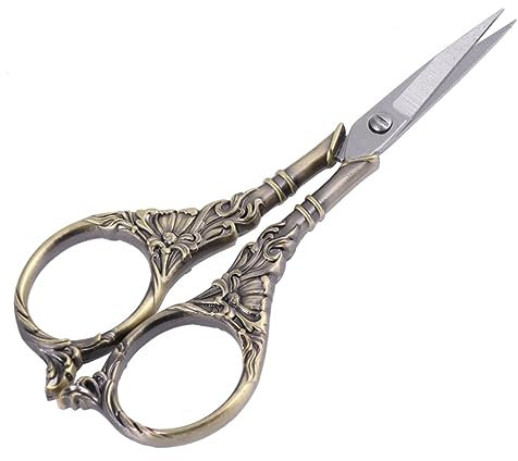 SEWACC 1stück Antike Nähschere Mit Lilienmuster Edelstahl Und Leicht Tragbar Für Kreuzstich Stoffe Und Bastelarbeiten Ergonomischer Griff Für Komfortable Handhabung