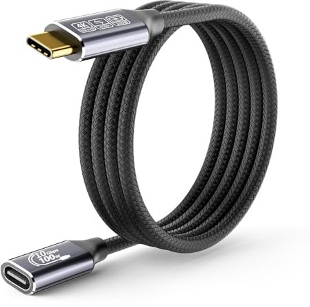 CAKOBLE usb c extension cable 3m,[10Gbps 4K@144Hz] usb c 3.2 extension cable 10gbps USB Type C 100W Fast Charge Data Transfer 4K@144Hz Video Display Lead Compatible for iPhone 16/15 MacBook,S24