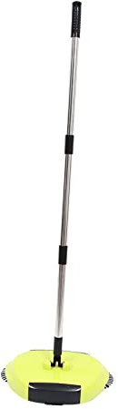 Yardenfun Hand Push Sweeper Broom and Pan Robotic Floor Cleaning Mop Pet Hair Collector Abs Stainless Steel Easy to Use Random Color