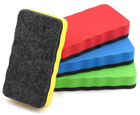 4 Stück Whiteboard Schwamm,4 Farben Magnetisch Whiteboard Schwamm,Magnettafel Reiniger für Trockenreinigung auf vielen Oberflächen,Whiteboards Radierer für Whiteboards, Tafeln und Glas