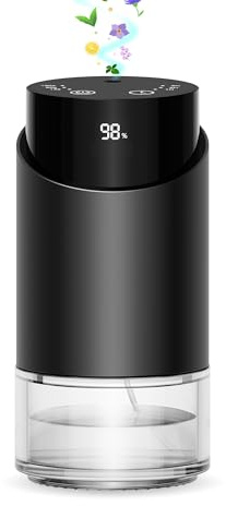 Diffusore di oli essenziali, Diffusore profumo auto per casa grande spazio, auto, ufficio, casa, mini diffusore di aroma batteria, 4 timer e 3 livelli di nebbia, capacità 100ml