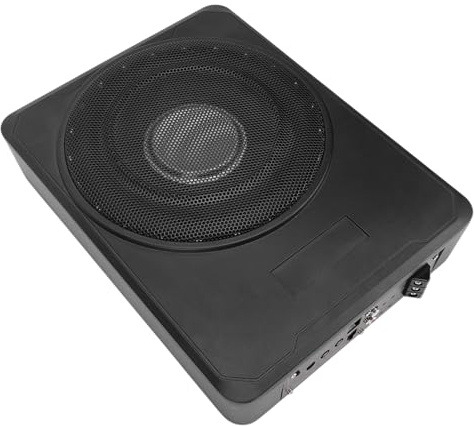 Shkalacar Caisson de Basses amplifié sous siège 10 pour Voitures, camions et Bateaux - Système de Caisson de Basses Compact avec kit de câblage