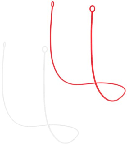 GRIRIW Cordino per Auricolari in Silicone Staccabile 2 Pezzi Rosso e Bianco Punte Rimovibili per Tappi Auricolari Cavo Flessibile Anti-Smarrimento per Sport Viaggi e Ufficio