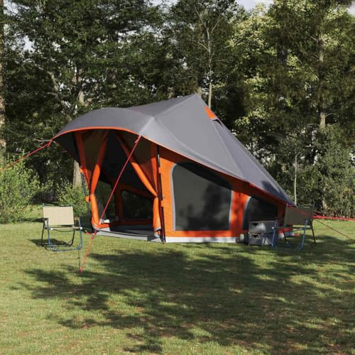 Owoxanthellate Tenda familiare grigio arancione 508 x 470 x 300 cm con tetto, design moderno, robusta P/Taffeta Outdoor Tenda da campeggio per giardino festival e spiaggia