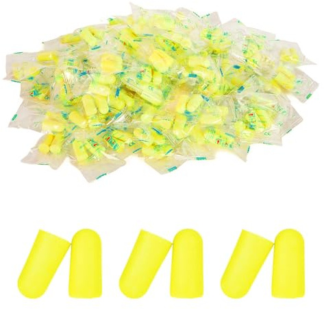 100 Pairs Soft Foam Ear Plugs, Ear Plugs for Sleepping, Reusable Noise Cancelling Ears Plug for Sleep, Snoring, Work, Lound Noise (Yellow, 100 Pair)