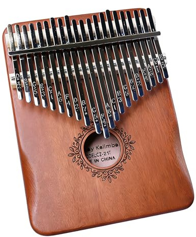 Piano de pulgar Kalimbas tradicional de madera con 21 teclas afinadas con precisión, proporciona armonías, adecuado para los amantes de la música Piano de madera fácil de usar