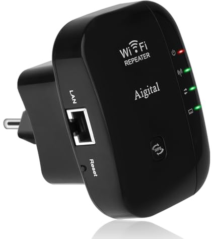 Répéteur 300 Mbps Wi-FI N,1 Port Ethernet, WPS | Couvre jusqu'à 120㎡, Amplificateur WiFi,Point d'accès, Compatible avec toutes les box internet