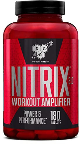 BSN Nitrix 2.0, Integratore Alimentare, Formula con Precursore dell’Ossido Nitrico, Compresse con L-Citrullina, Niacina, Pepe Nero ed Estratti Vegetali, Non Aromatizzato, 180 Capsule, 60 Porzioni
