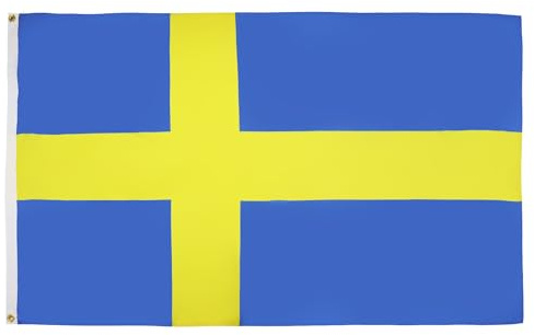 AZ FLAG Bandiera Svezia 90x60 cm Svedese Poliestere Leggero 2 Occhielli | Uso interno bandiera decorativa Sverige doppie cuciture e bordi rinforzati con occhielli metallici