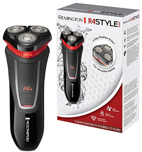Remington Elektrischer Rasierer Herren R4 (Nass- & Trocken-Rasierapparat, Akkubetrieb, Comfort Detailtrimmer + Langschaarschneider, 3-TageBart-Aufsatz) Rotationsrasierer R4000