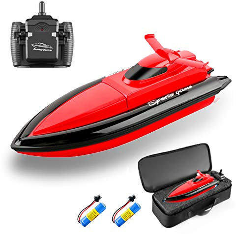 Goolsky Ferngesteuertes ferngesteuertes Boot, 2,4 G, 20 km/h, ferngesteuertes Boot, ferngesteuertes Spielzeug, Geschenk für Kinder, Erwachsene, Jungen, Mädchen, mit Tasche