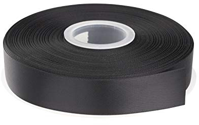 AVANAVA 25 mm brett dubbelt ansikte satinband - 45 meter (030-svart)