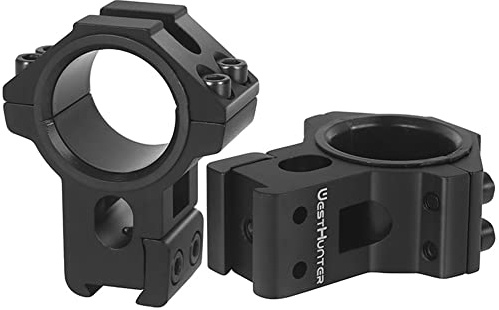 WestHunter Optics Picatinny Scope Rings, 1 Inch 30 mm Tactical Precision Scope Mount | 36 mm Center Height, Black