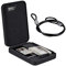 Relaxdays Autosafe mit Zahlenschloss, mobil, mit Sicherungskabel, Mini Tresor, Stahl, HxBxT: 4,5 x 17 x 24 cm, schwarz