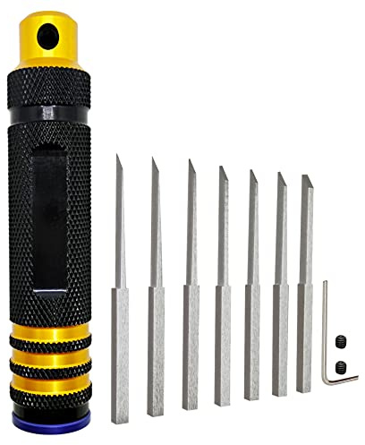 HOPLEX Panel Line Scriber Model Chisel with 0.1/0.2/0.4/0.6/0.8/1.0/2.0mm Blade Resin Carved Scribe line Modeling Scriber