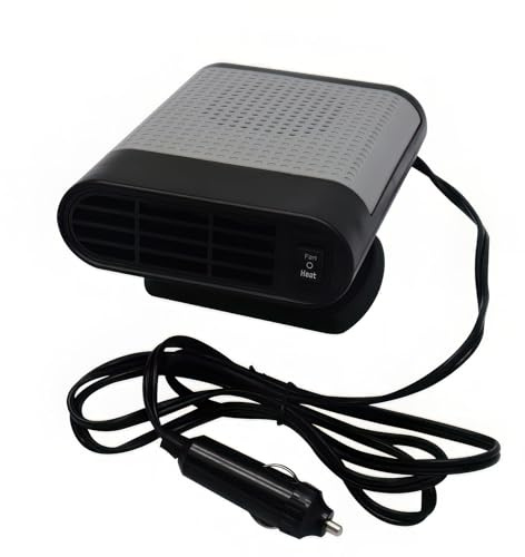 Baceyong 12 V 150 W Ventilateur chauffant pour voiture, 2 en 1 portable en céramique, refroidisseur et ventilateur pour pare-brise, noir
