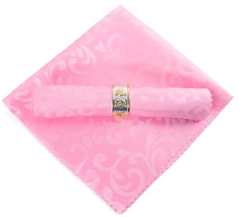 Servietten 6 Teile/Satz Polyester Jacquard Tischdecke Servietten 48 cm * 48 cm Wiederverwendbare Blume Abendessen Servietten Tisch Dekor for Hochzeit Party Geburtstag Papierservietten (Color : Pink)