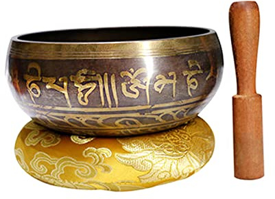 Toyvian Cuenco De Sonido Curativo Cuenco De Palo De De Madera Cuenco Tibetano Martillado a Mano Cuenco Tibetano De Cobre Cuencos De Chakra Apuntalar Tíbet Bambú Yoga