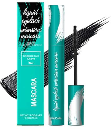 Wimperntusche Wasserfest & Schweißfest, Mascara Schwarz Mit 360° Wimpern-Fächer, Verlängernde & Volumen, Extra Definition & Falsche Wimpern Effekt, Wischfest