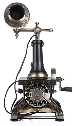 CCYENG Teléfono Antiguo, Teléfono Fijo Retro Europeo de 1884 Teléfono Fijo Retro Vintage Teléfono Fijo de Escritorio para el hogar, Hoteles de Estrellas, dial de Gale