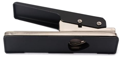 R26 Gitarrenplektrum Hersteller Stanzer für Präzise Formen | Schwarz, Metall Kunststoff Ausführung, Inkl Kunststoffboden, zum Schneiden von Derlin und Pvc