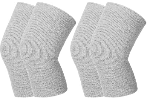 Geyoga Scalda Ginocchia Invernale Guaina Elastica per Ginocchia Cuscinetto Termico per Ginocchia Scalda Gambe Ginocchiere Antiscivolo Protezione per Ginocchia(Grigio,2 Paia)