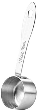 Cuchara Medidora de Café de Acero Inoxidable 30 ml, Mango Largo con Orificio para Colgar, Apta para Lavavajillas, Ideal para Café, Té, Azúcar y Especias