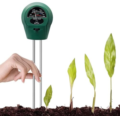 Feuchtigkeitsmessgerät Pflanzen, Rasen Ph Wert Tester, Boden-pH-Meter, Bodentester Feuchtigkeit, 3-in-1-Bodentest-Kits Für Licht, PH-Wert, Feuchtigkeit, Messgerät Für Garten, Bauernhof, Outdoor