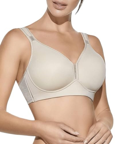 Selene Reggiseno Comfort Eloisa, Senza Ferretto, con Imbottitura e Spalline Larghe Coppa D (IT, Taglia della Coppa & Taglia della Fascia, D, 8, Tierra)