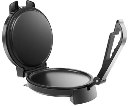 1200W Double-sided Heating Roti Maker Pancake Maker, Adjustable Temperature Electric Chapati Maker, Stainless Steel Flat Bread Naan Maker for Pancakes, Crepes and Omelettes