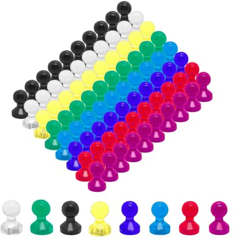 Skythrive 80pcs Aimants Puissants 11 x 17 mm - Aimants Frigo Petit pour Tableaux Blancs Réfrigérateur Photos (8 Couleurs)