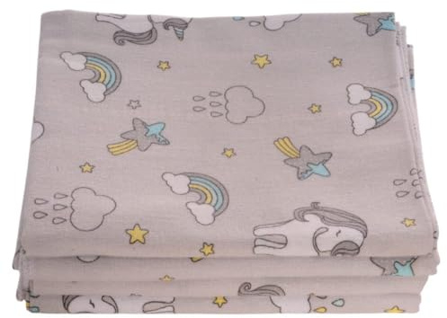 Stoffwindeln Baby Tücher 4er Pack Flanellwindeln 60x80cm Wickeltücher aus Baumwolle weich saugfähig vielseitig einsetzbar Spucktücher Mulltücher Stilltücher Babyzubehör Geschenk Geburt (grau)
