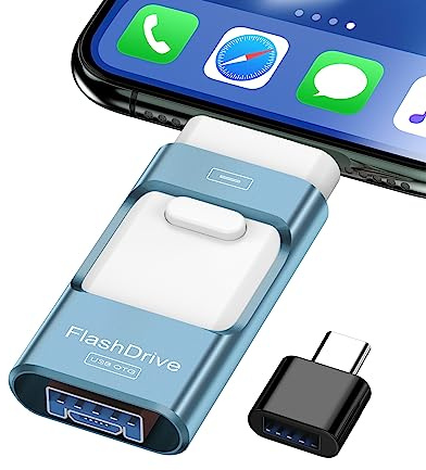 ZARMST Pendrive de Alta Velocidad 3.0 de 512 GB, Memoria USB Externa 4 en 1 para Móvile